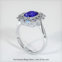 3.54 Ct. Color Change Sapphire Ring, 18K White Gold 2