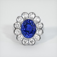 4.23 Ct. Blue Sapphire Ring, 18K White Gold 1