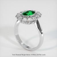 1.24 Ct. Emerald Ring, 18K White Gold 2