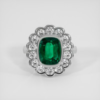 3.11 Ct. Emerald Ring, 18K White Gold 1