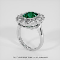 3.11 Ct. Emerald Ring, 18K White Gold 2