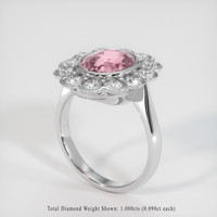 3.37 Ct. Padparadscha Sapphire Ring, 18K White Gold 2