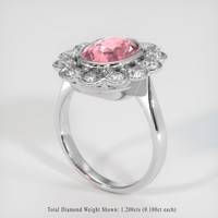 2.77 Ct. Padparadscha Sapphire Ring, 18K White Gold 2