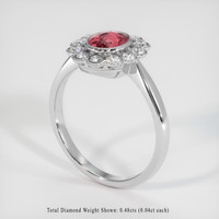 1.07 Ct. Padparadscha Sapphire Ring, 18K White Gold 2