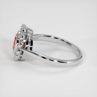 1.08 Ct. Padparadscha Sapphire Ring, 18K White Gold 4