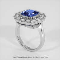 4.37 Ct. Blue Sapphire Ring, 18K White Gold 2