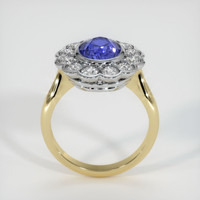 3.30 Ct. Blue Sapphire Ring, 14K White & Yellow 3