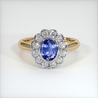 0.63 Ct. Blue Sapphire Ring, 14K White & Yellow 1