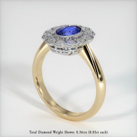 0.63 Ct. Blue Sapphire Ring, 14K White & Yellow 2