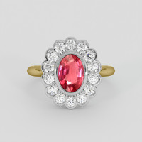 2.50 Ct. Padparadscha Sapphire Ring, 14K White & Yellow 1