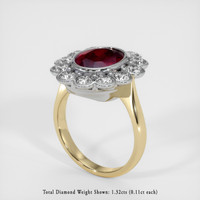 Ruby Ring 3.02 Ct. 14K White Yellow Preview