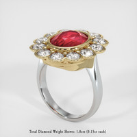 Ruby Ring 4.24 Ct. 14K White Yellow Preview