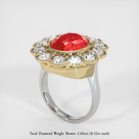 7.99 Ct. Ruby Ring, 14K White & Yellow 2