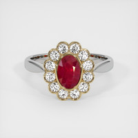 1.02 Ct. Ruby Ring, 14K White & Yellow 1