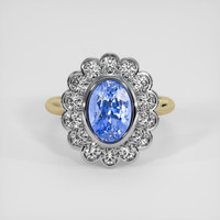 2.84 Ct. Blue Sapphire Ring, 14K White & Yellow 1