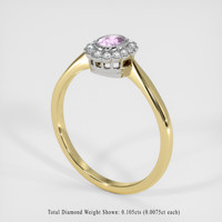 0.25 Ct. Pink Sapphire Ring, 14K White & Yellow 2