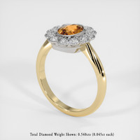 1.09 Ct. Orangish Brown Sapphire Ring, 14K White & Yellow 2