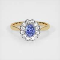 0.73 Ct. Blue Sapphire Ring, 18K White & Yellow 1
