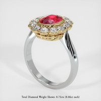 Ruby Ring 1.53 Ct., 18K White Yellow Preview