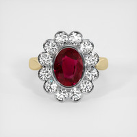 Halo Ruby Ring 2.50 Ct., 18K White Yellow Preview