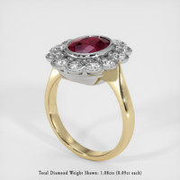 Halo Ruby Ring 2.50 Ct., 18K White Yellow Preview