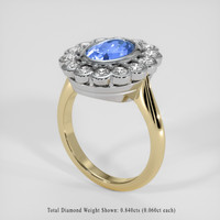 2.84 Ct. Blue Sapphire Ring, 18K White & Yellow 2