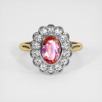 1.29 Ct. Padparadscha Sapphire Ring, 18K White & Yellow 1