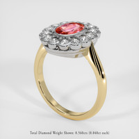 1.29 Ct. Padparadscha Sapphire Ring, 18K White & Yellow 2