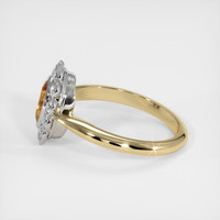 1.09 Ct. Orangish Brown Sapphire Ring, 18K White & Yellow 4