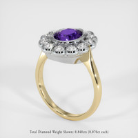 2.08 Ct. Color Change Sapphire Ring, 18K White & Yellow 2