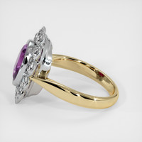 2.98 Ct. Pinkish Purple Sapphire Ring, 18K White & Yellow 4