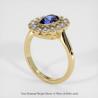 2.01 Ct. Blue Sapphire Ring, 10K Yellow Gold 2