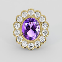 8.93 Ct. Purple Amethyst Ring, 14K Yellow Gold 1