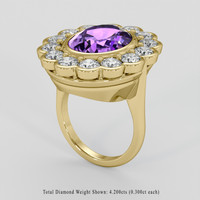 8.93 Ct. Purple Amethyst Ring, 14K Yellow Gold 2