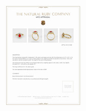 Ruby Ring 1.08 Ct., 14K Yellow Gold Appraisal