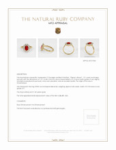 Ruby Ring 1.01 Ct., 14K Yellow Gold Appraisal