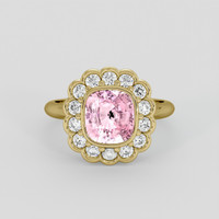 2.55 Ct. Pink Sapphire Ring, 14K Yellow Gold 1