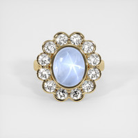 6.27 Ct. Greyish Blue Sapphire Ring, 14K Yellow Gold 1