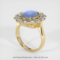 6.27 Ct. Greyish Blue Sapphire Ring, 14K Yellow Gold 2