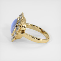 6.27 Ct. Greyish Blue Sapphire Ring, 14K Yellow Gold 4