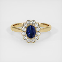 0.76 Ct. Blue Sapphire Ring, 18K Yellow Gold 1