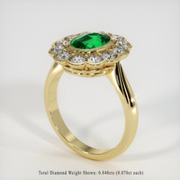 1.24 Ct. Emerald Ring, 18K Yellow Gold 2