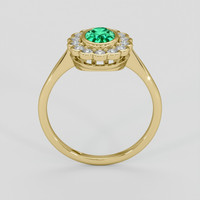 0.70 Ct. Emerald Ring, 18K Yellow Gold 3
