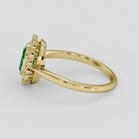 0.70 Ct. Emerald Ring, 18K Yellow Gold 4