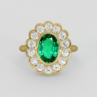 1.64 Ct. Emerald Ring, 18K Yellow Gold 1