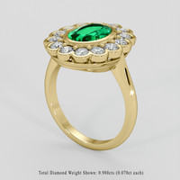 1.64 Ct. Emerald Ring, 18K Yellow Gold 2