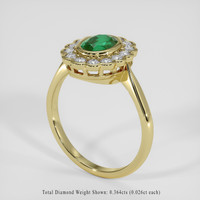 0.84 Ct. Emerald Ring, 18K Yellow Gold 2