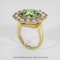 10.31 Ct. Green Prasiolite Ring, 18K Yellow Gold 2