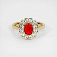 1.08 Ct. Ruby Ring, 18K Yellow Gold 1