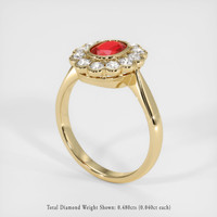 1.08 Ct. Ruby Ring, 18K Yellow Gold 2